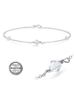 Tripple Crystal Beads Swarovski Silver Bracelet BRS-654 SWA (CR)